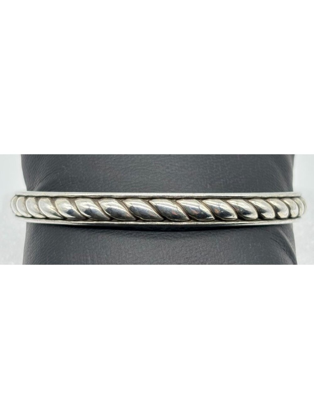 Brighton Southwest Dream Plaza Bangle Bracelet in Silver Plate Twisted Flat Rope